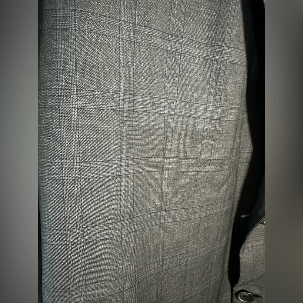 Brioni‎ Mens Gray Plaid Wool 2-Button Blazer Sport Coat Jacket 50L Made in Italy